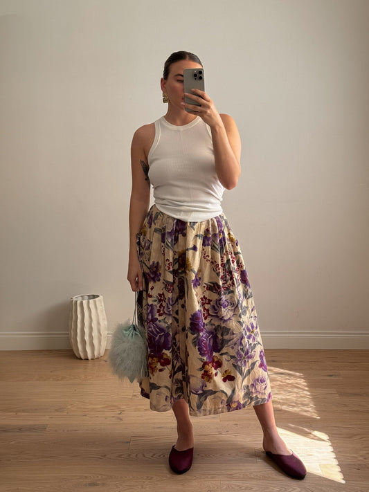 Pure cotton floral skirt