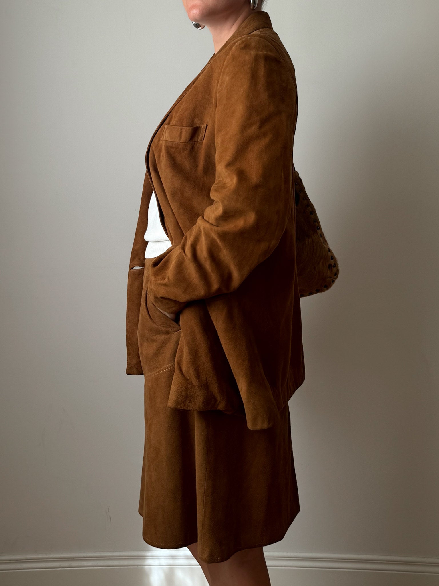 Real suede caramel coord