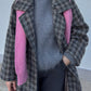 Pure wool check grey coat