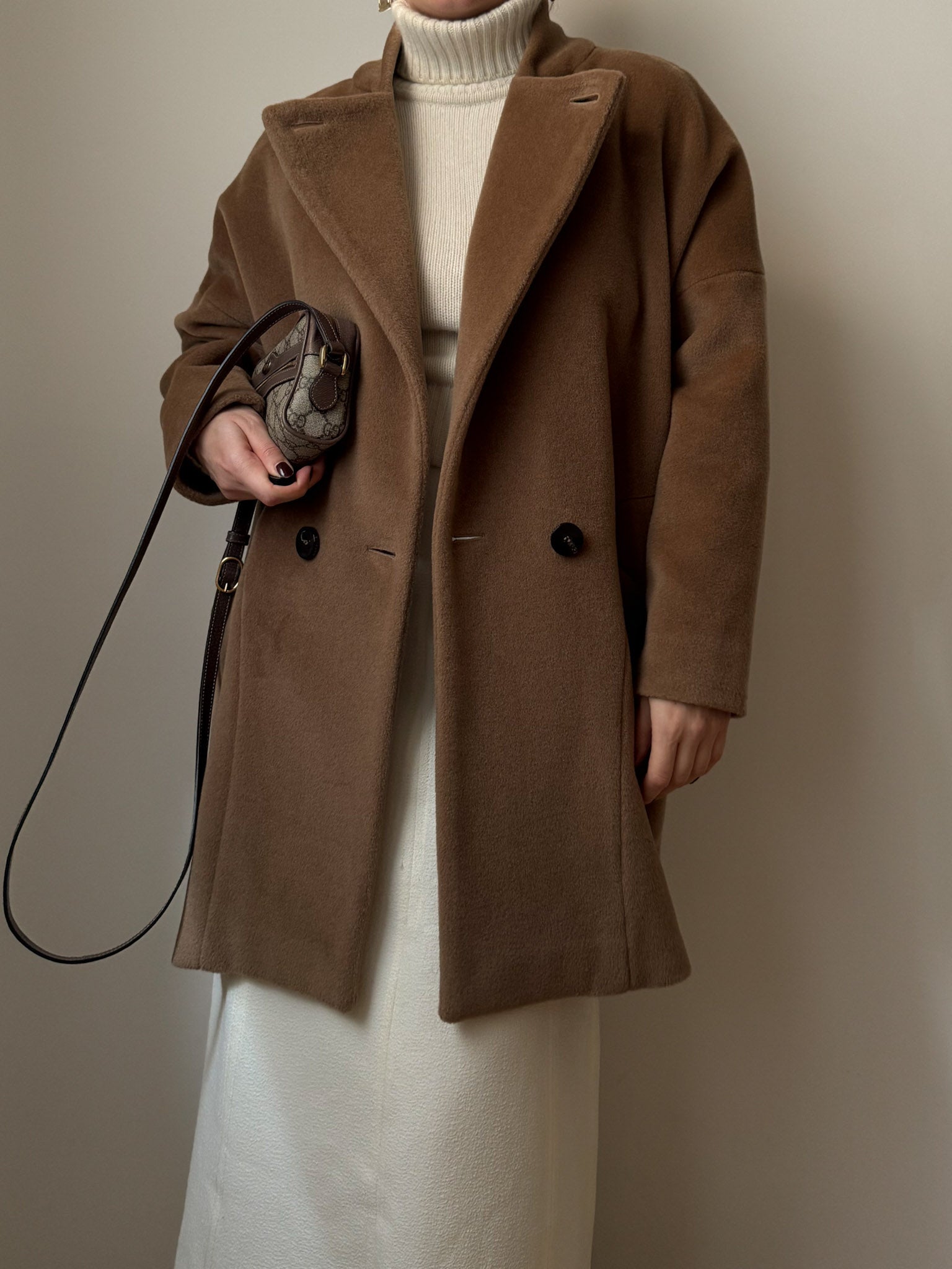 Marella wool and cashmere camel caban