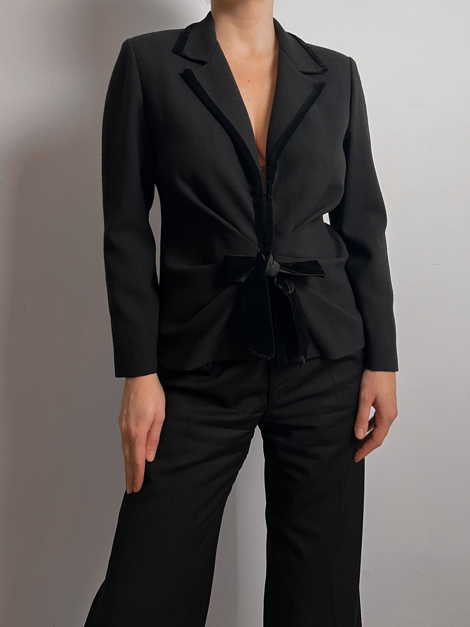 Luisa Spagnoli wool and velvet blazer