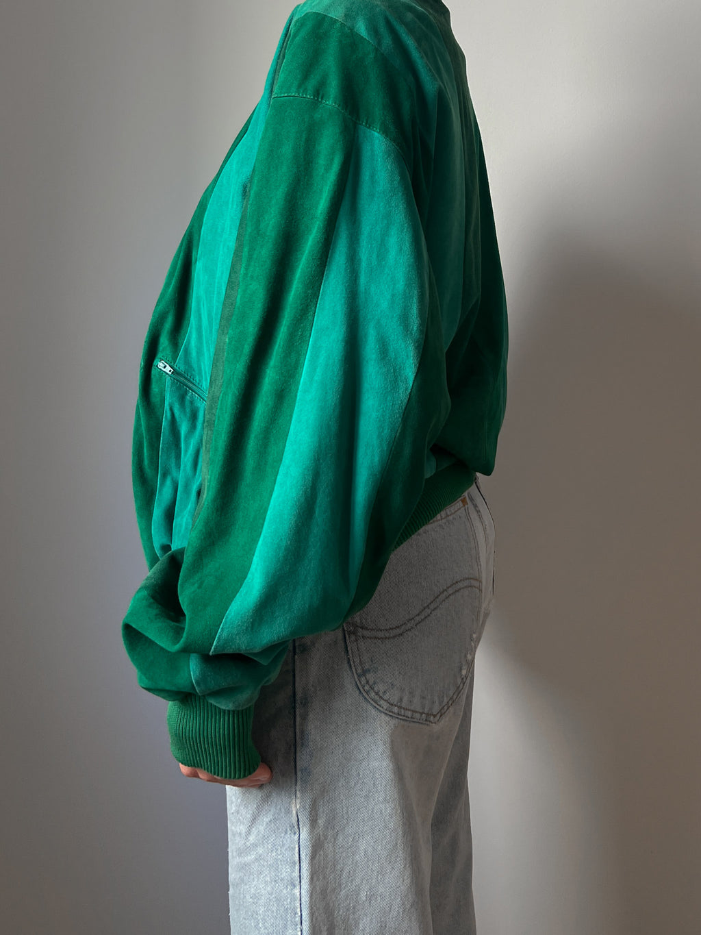 Al Duca D'Aosta real suede green bomber