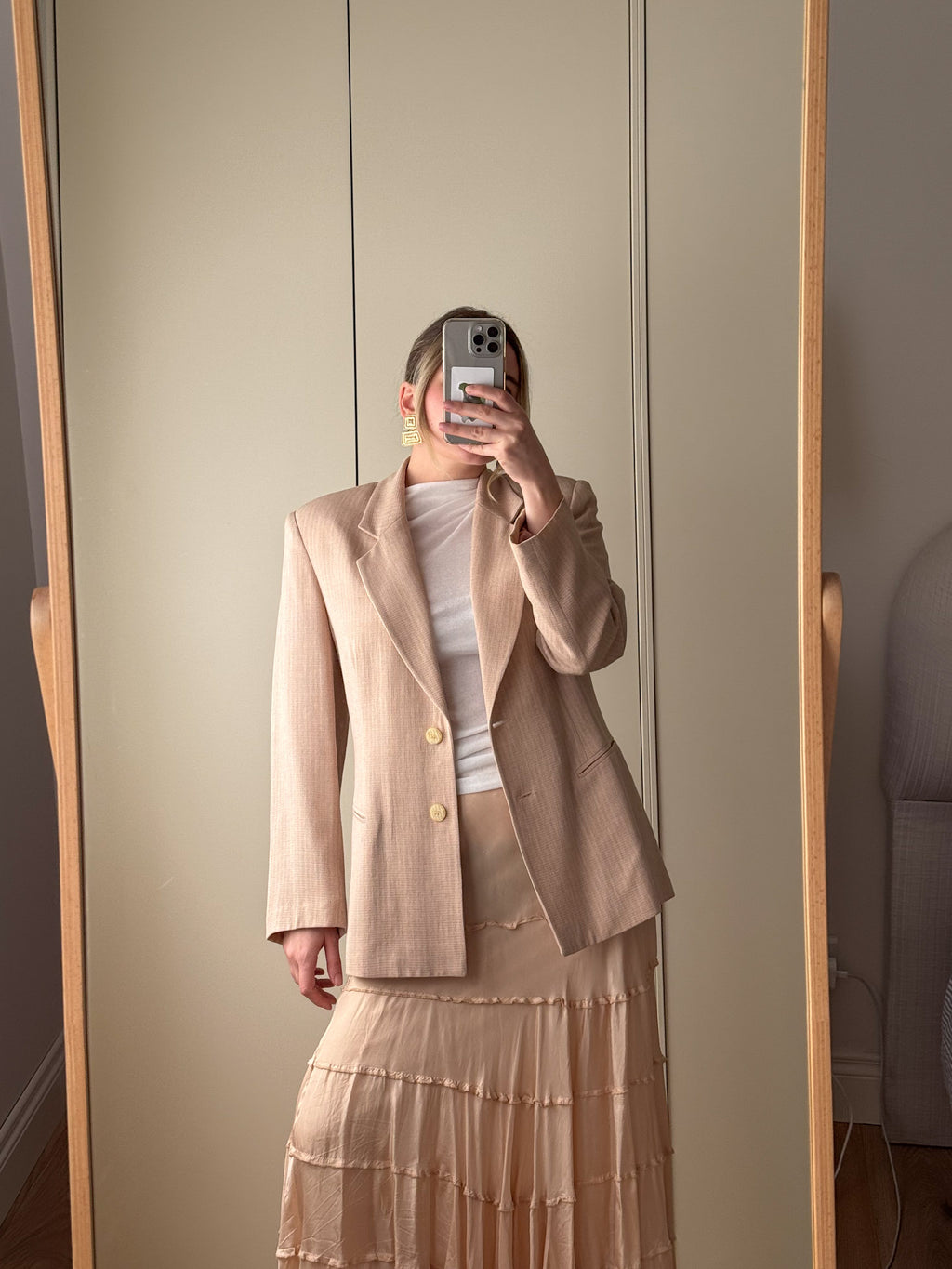 Viscose and wool pink blazer