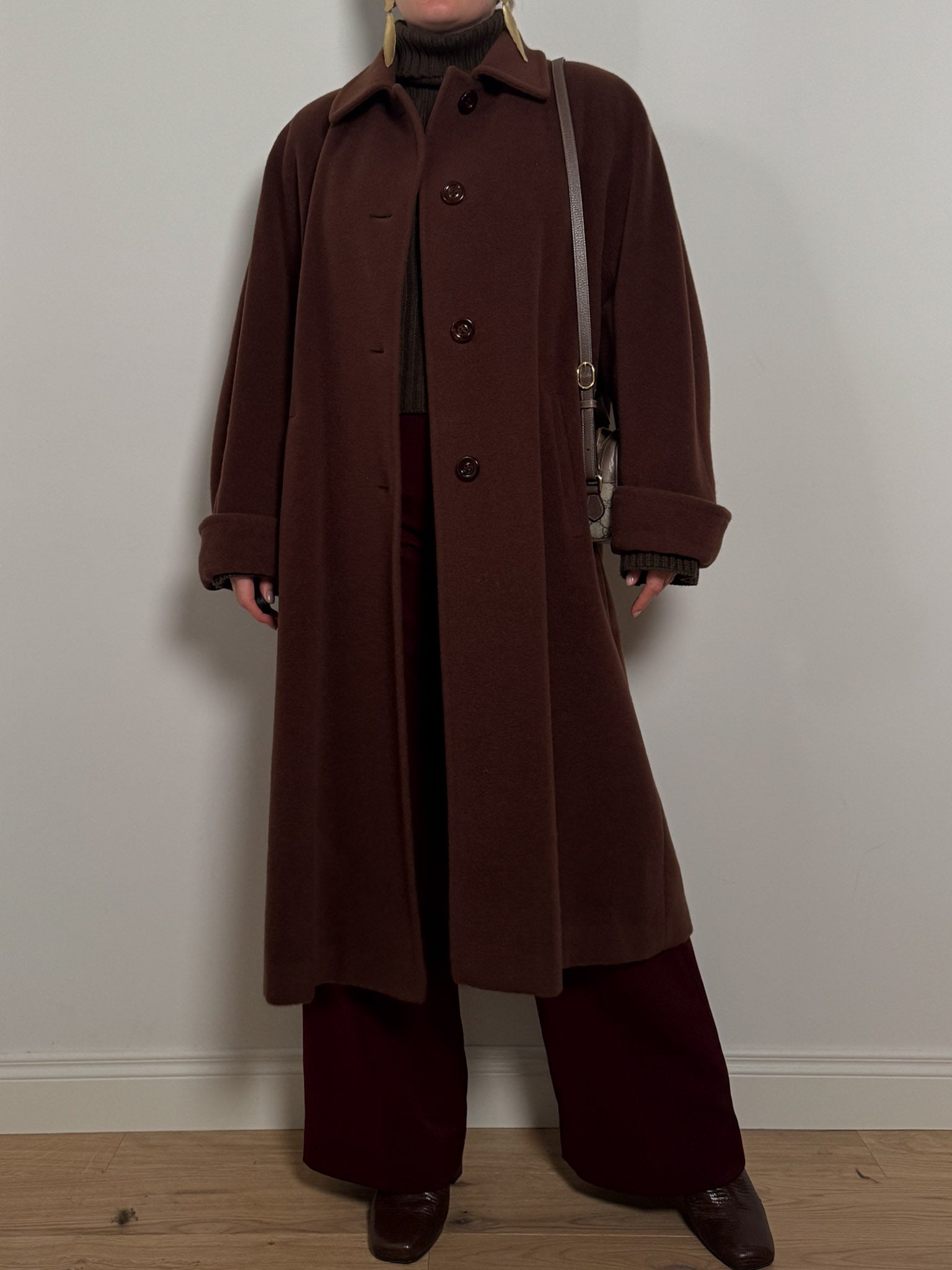 Wool and cashmere brown coat