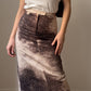 Cotton printed midi skirt