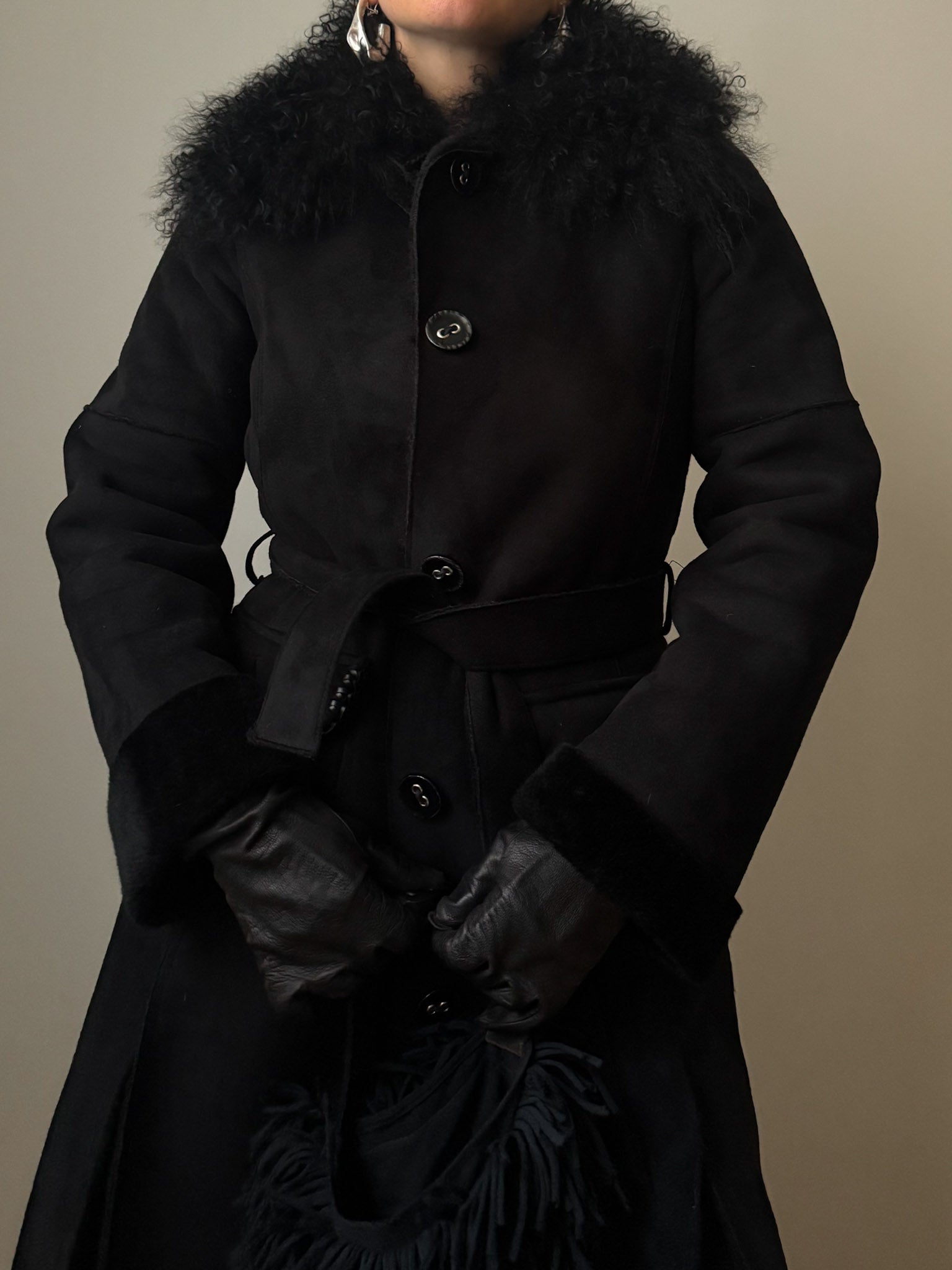 Faux fur and mongolian long coat