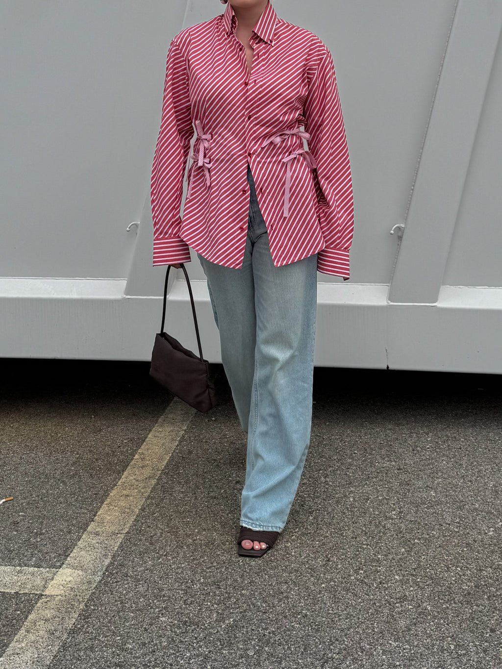 Isotta striped red cotton