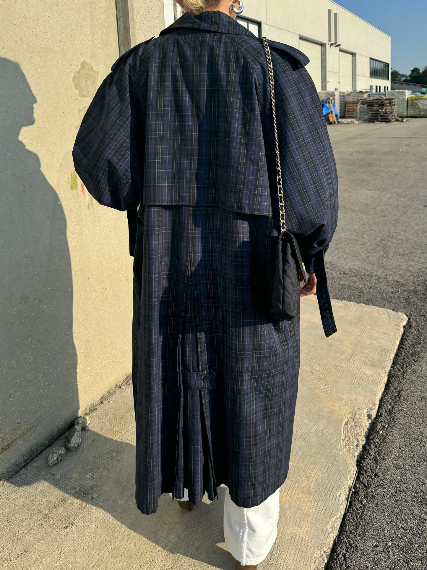 Tartan blue trench