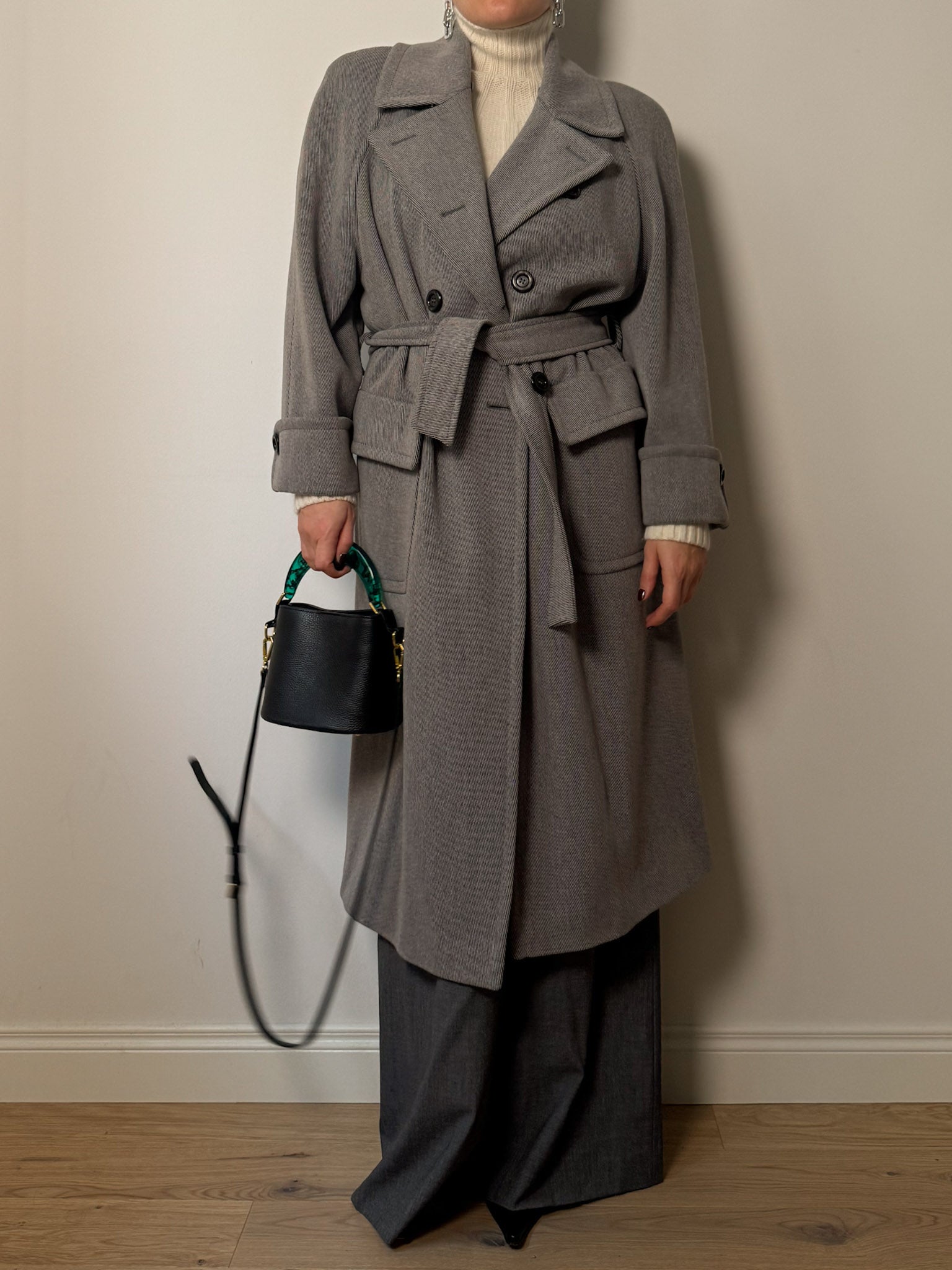 Pure wool twill coat
