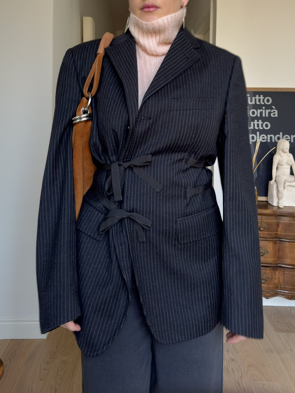 Brando pinstriped anthracite wool (M&s)