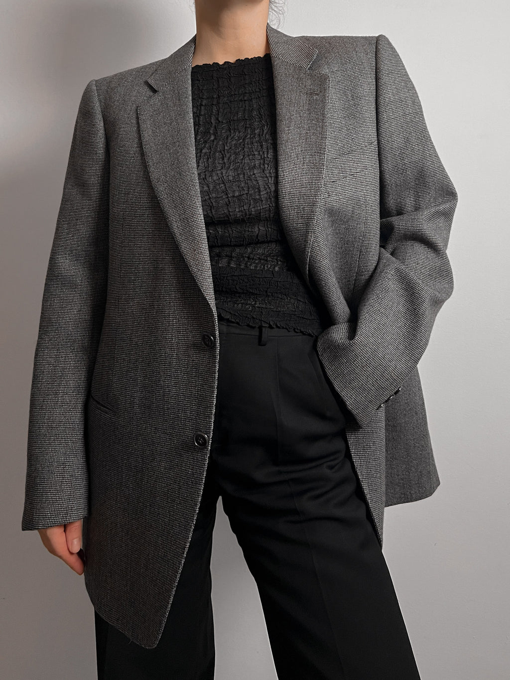 Pure wool check blazer