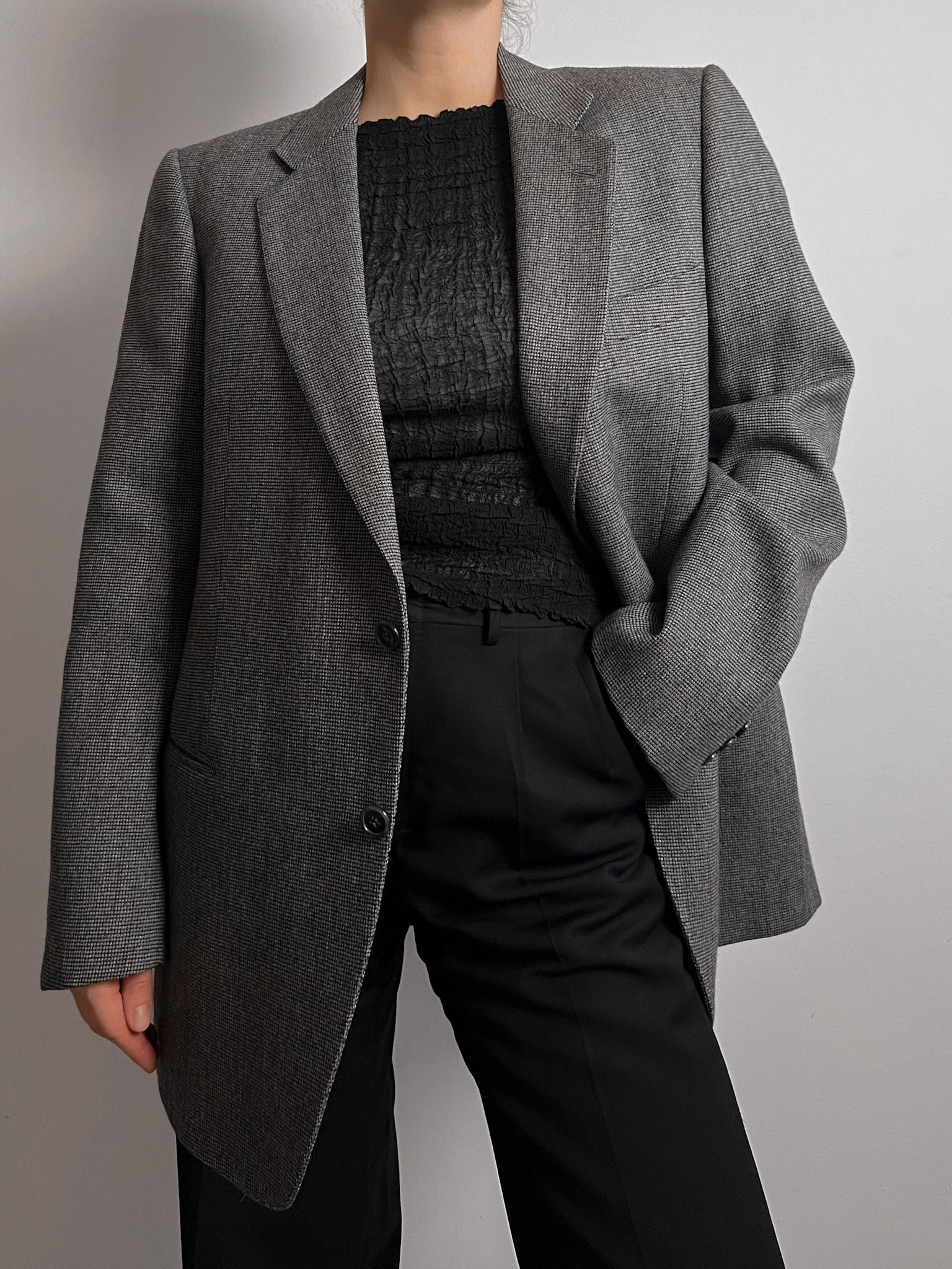 Pure wool check blazer