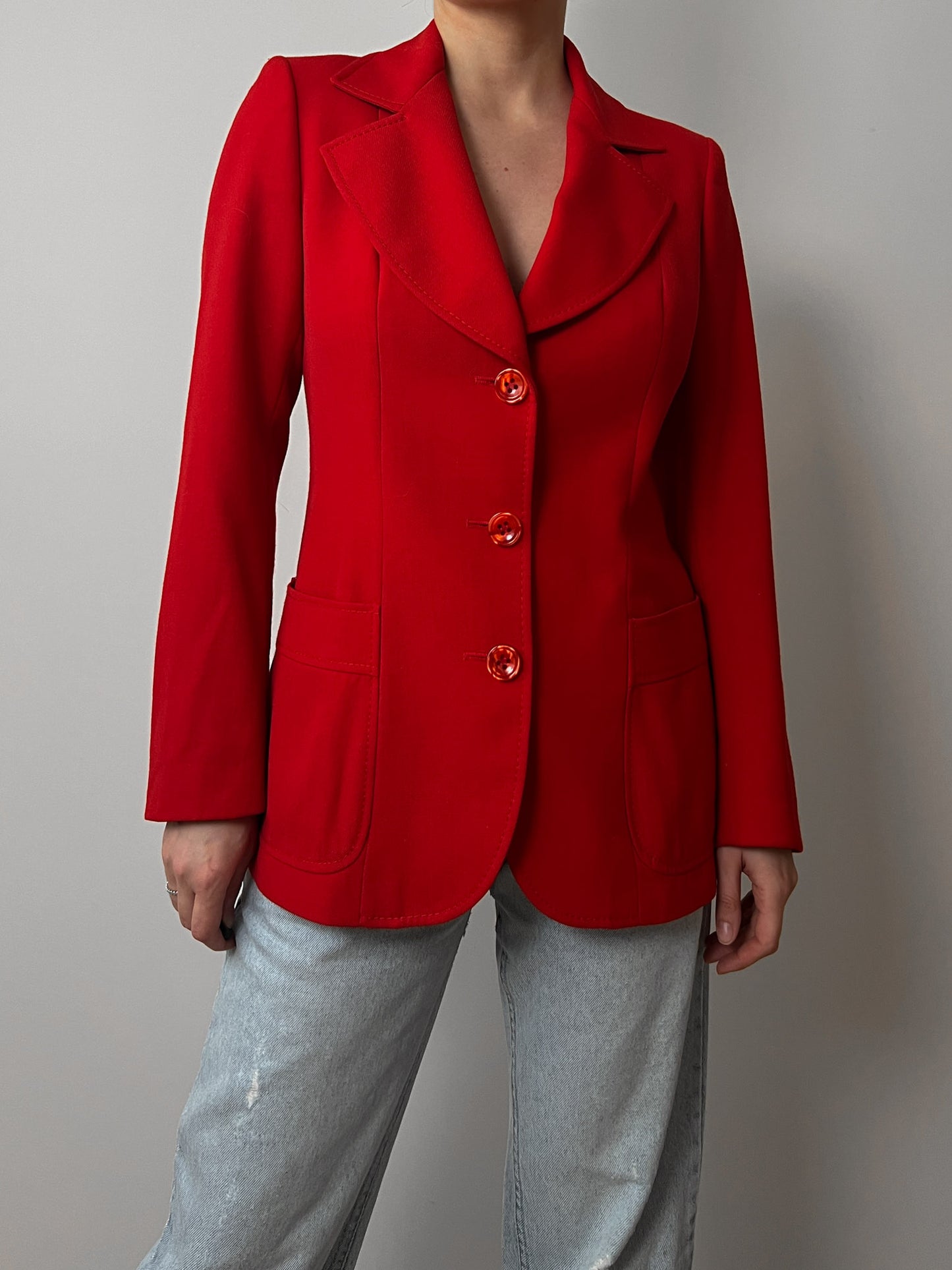 Pure wool red blazer