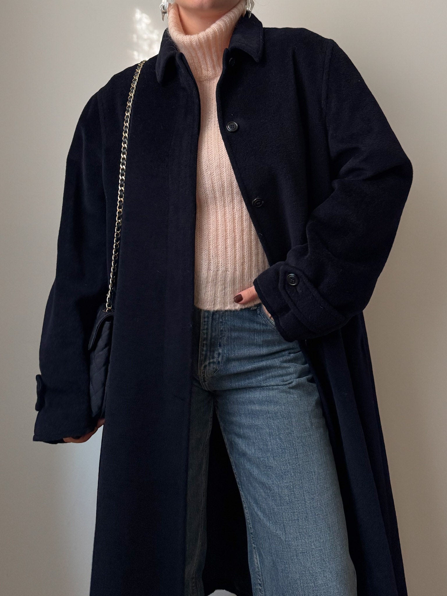 Max Mara wool and cashmere blue coat