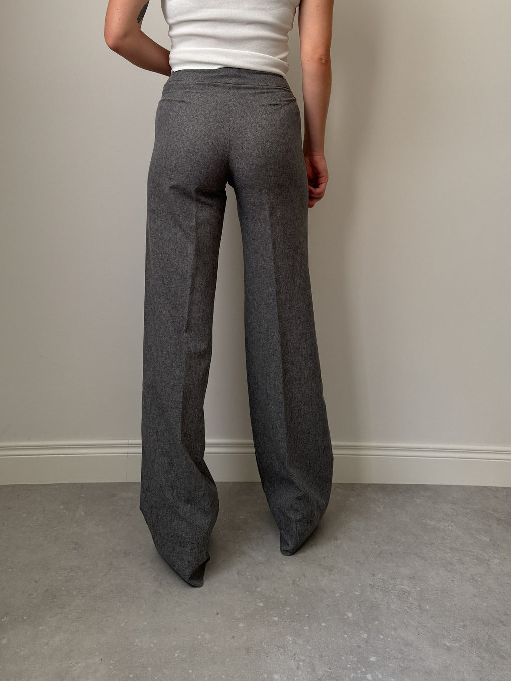 Wide leg grey pants