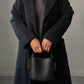 Pure wool anthracite long coat