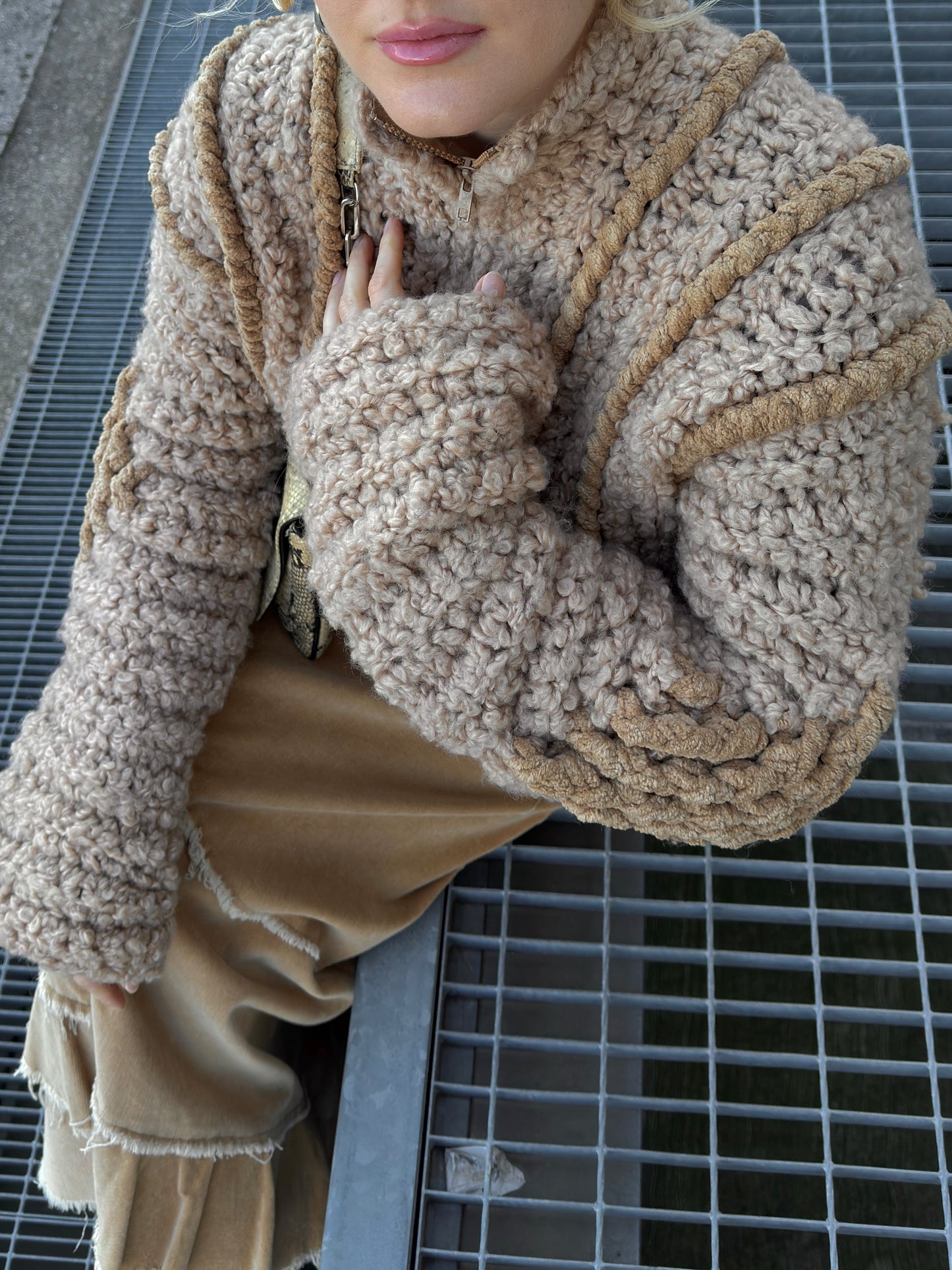 Pure wool camel cardigan