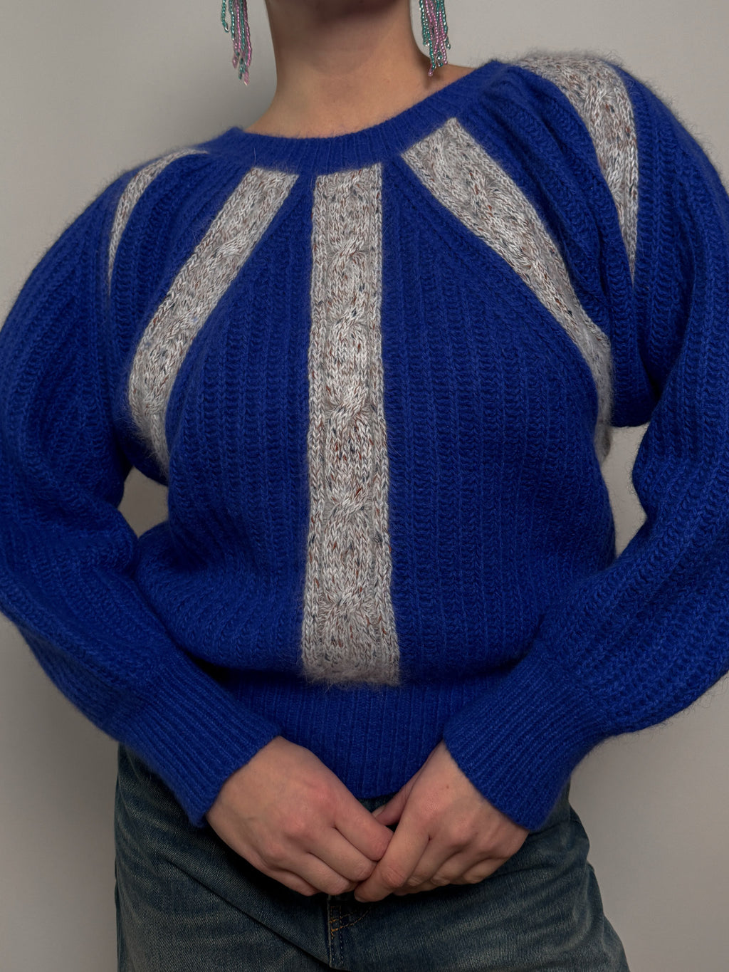 Wool and angora blue pull