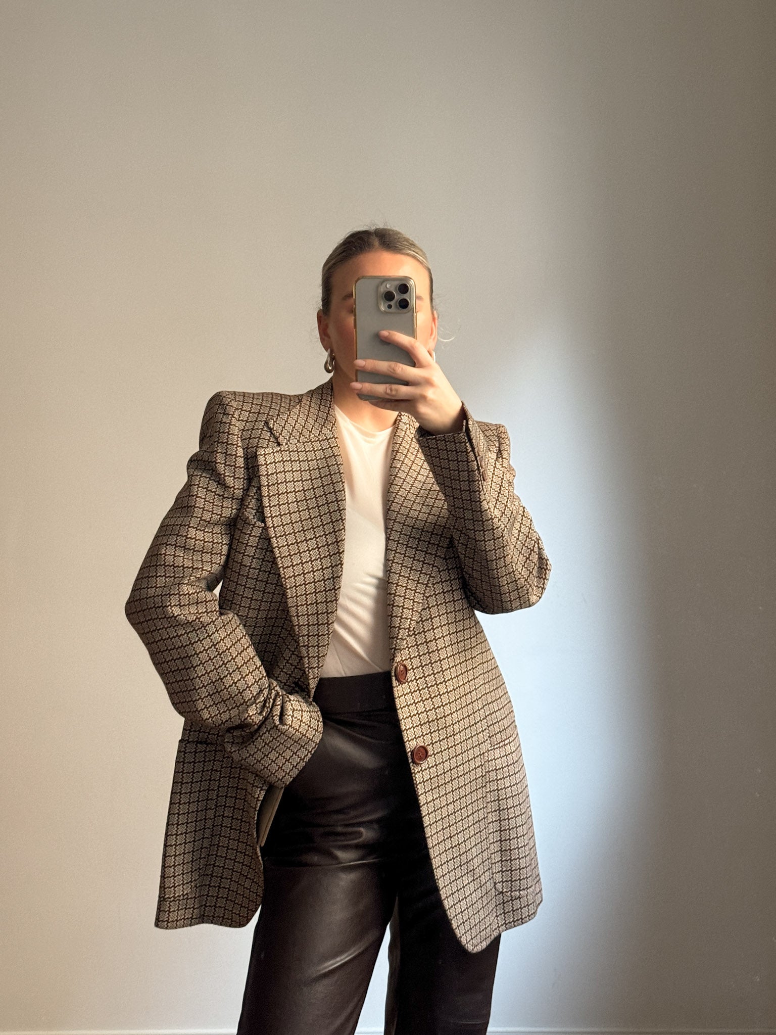 Pure wool jacquard blazer