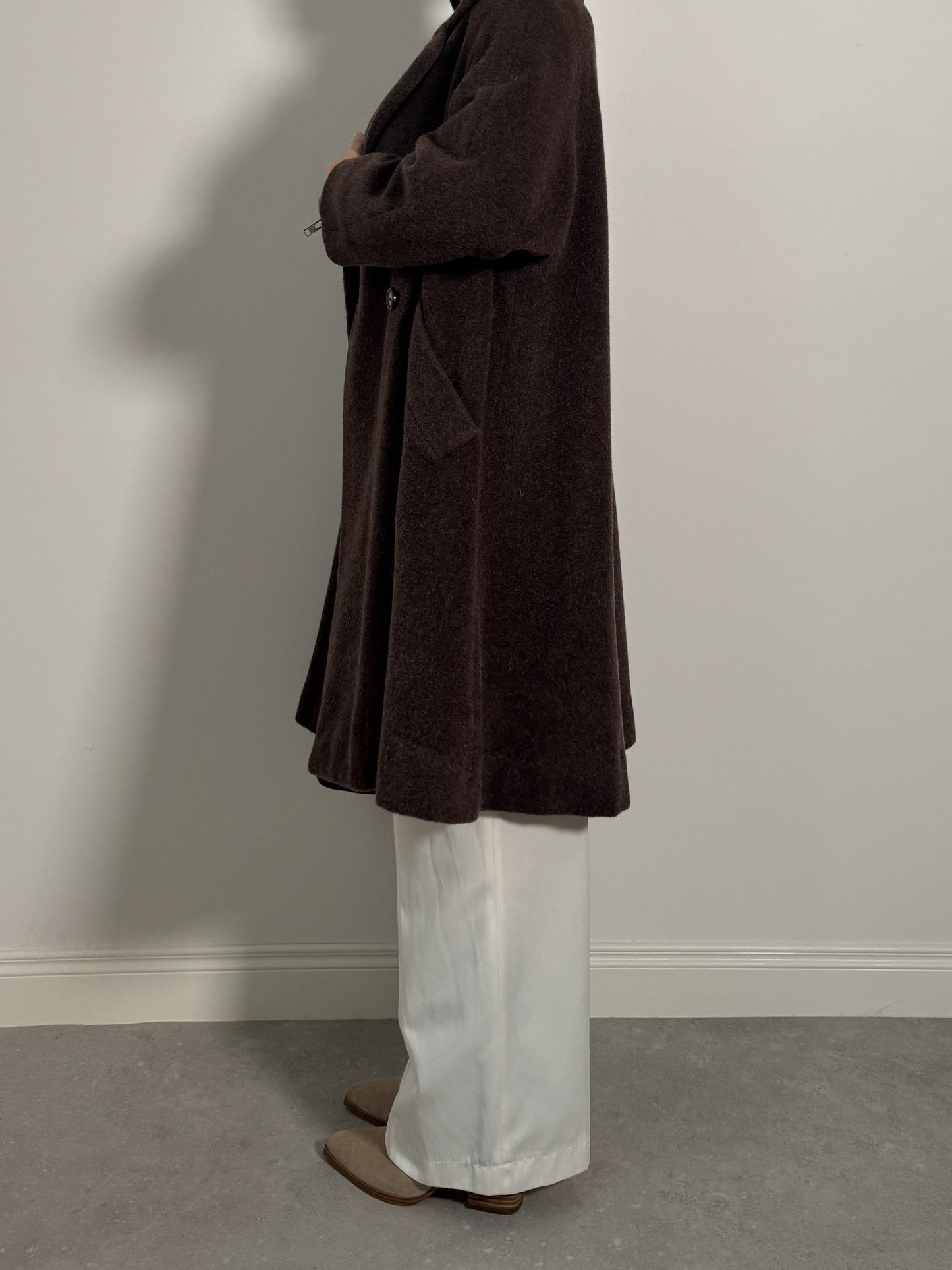 Marella wool, alpaca and mohair chocolate coat