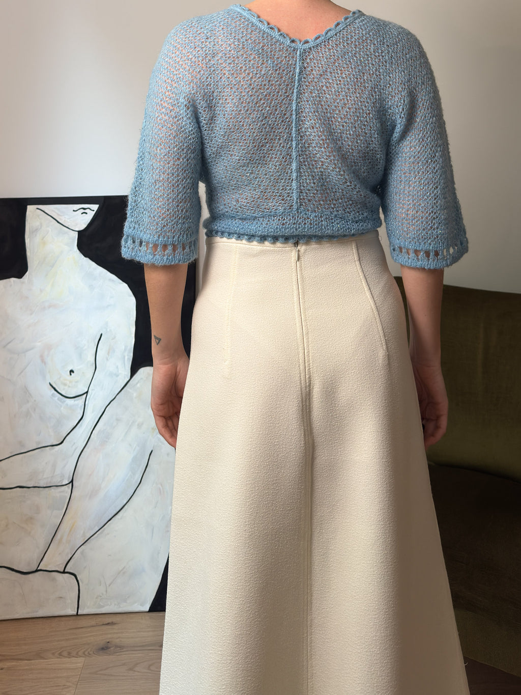 Wool blend sky top