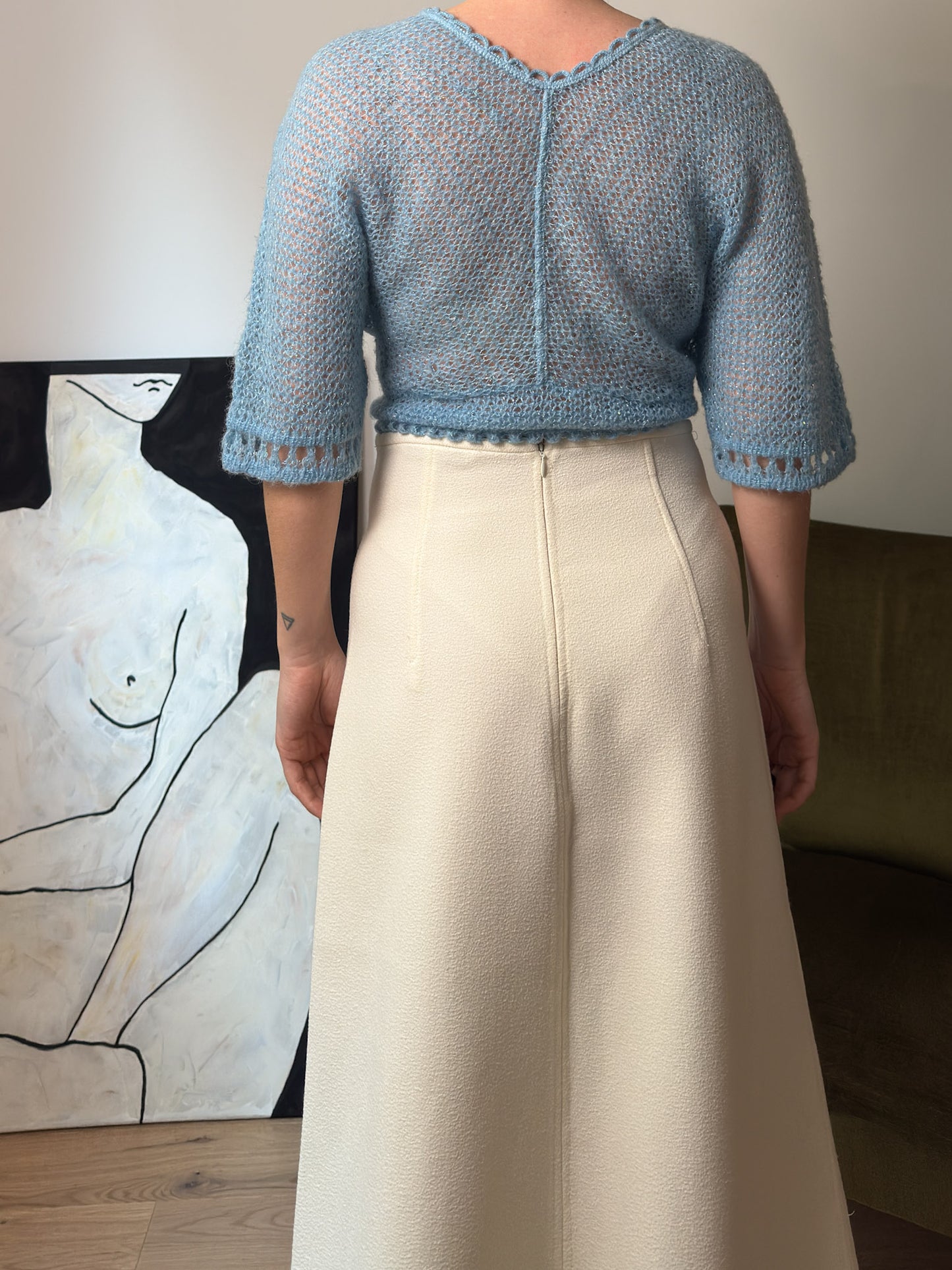 Wool blend sky top