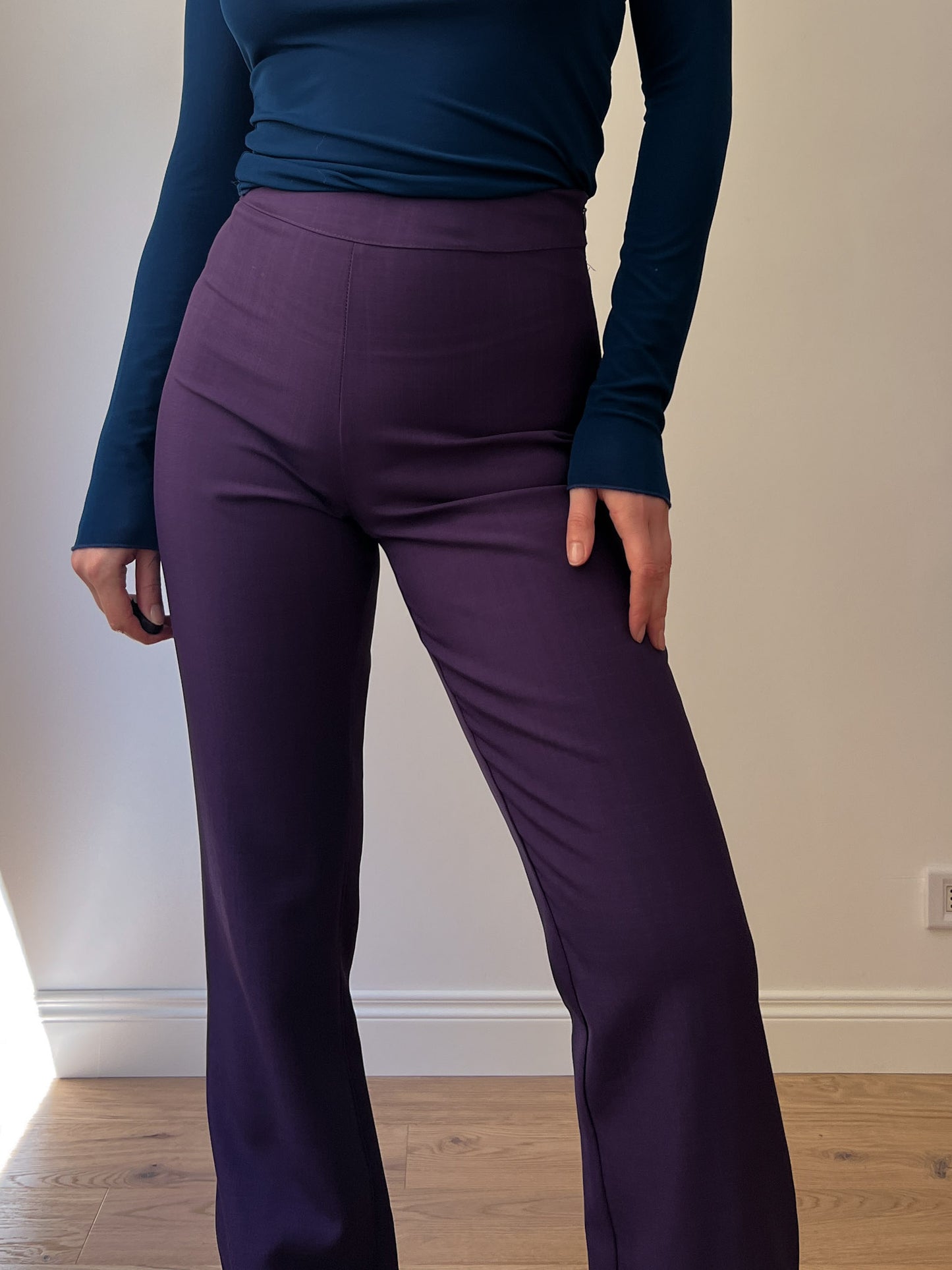 Flared purple pants