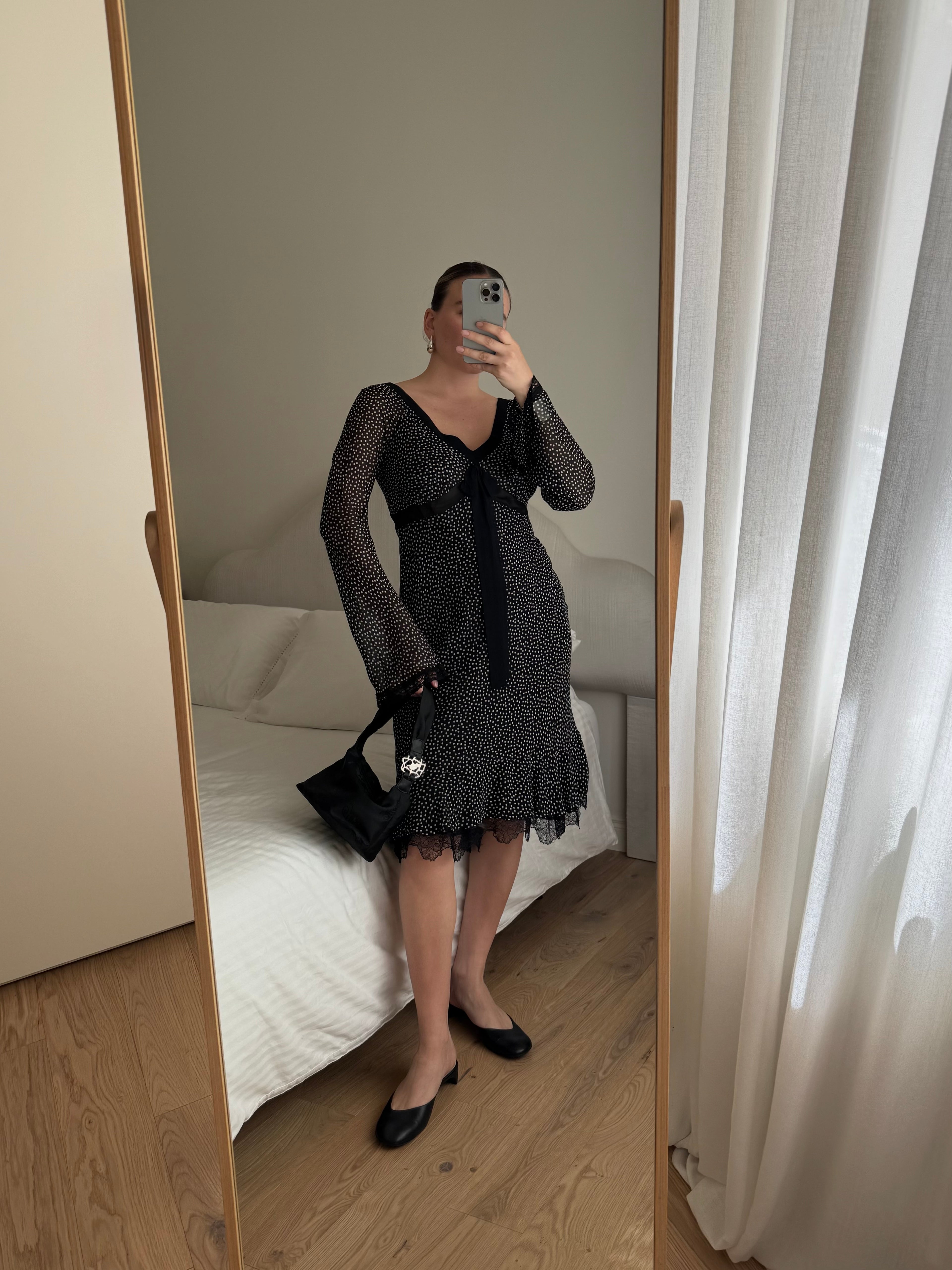 Pure silk pois dress