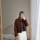 Real suede cropped jacket