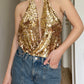 Pure silk gold top