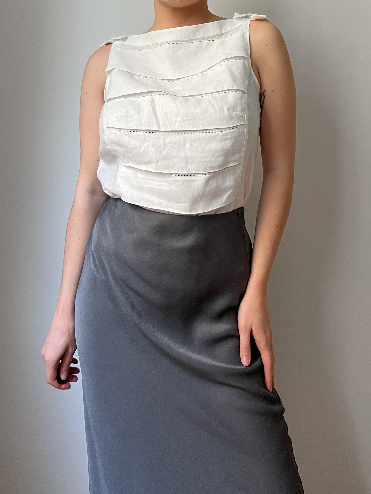 Pure linen white top