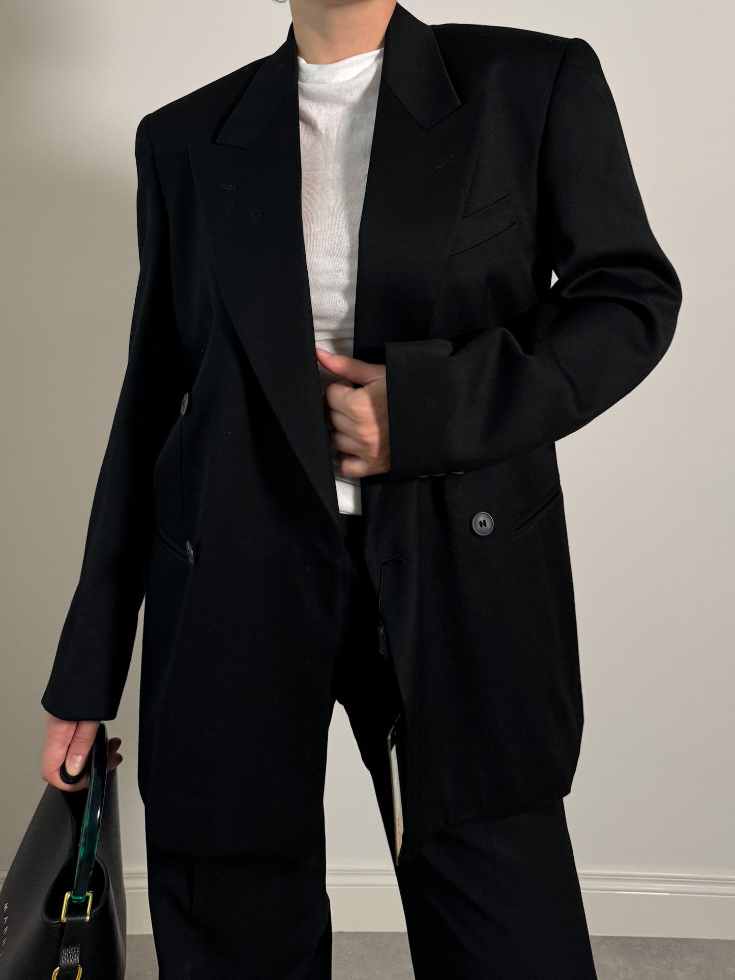 Pure wool black doublebreast blazer