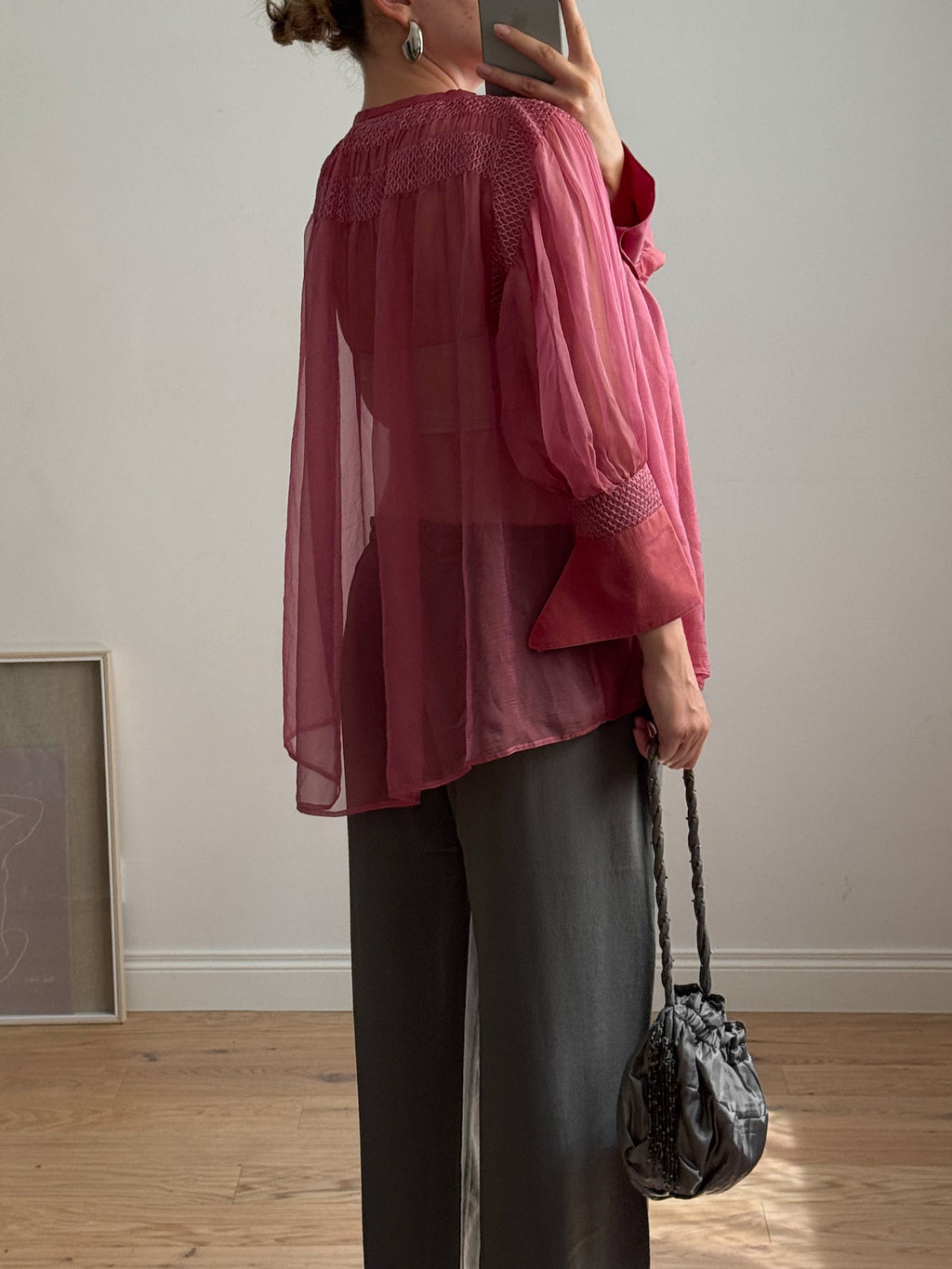 Pure silk mauve blouse