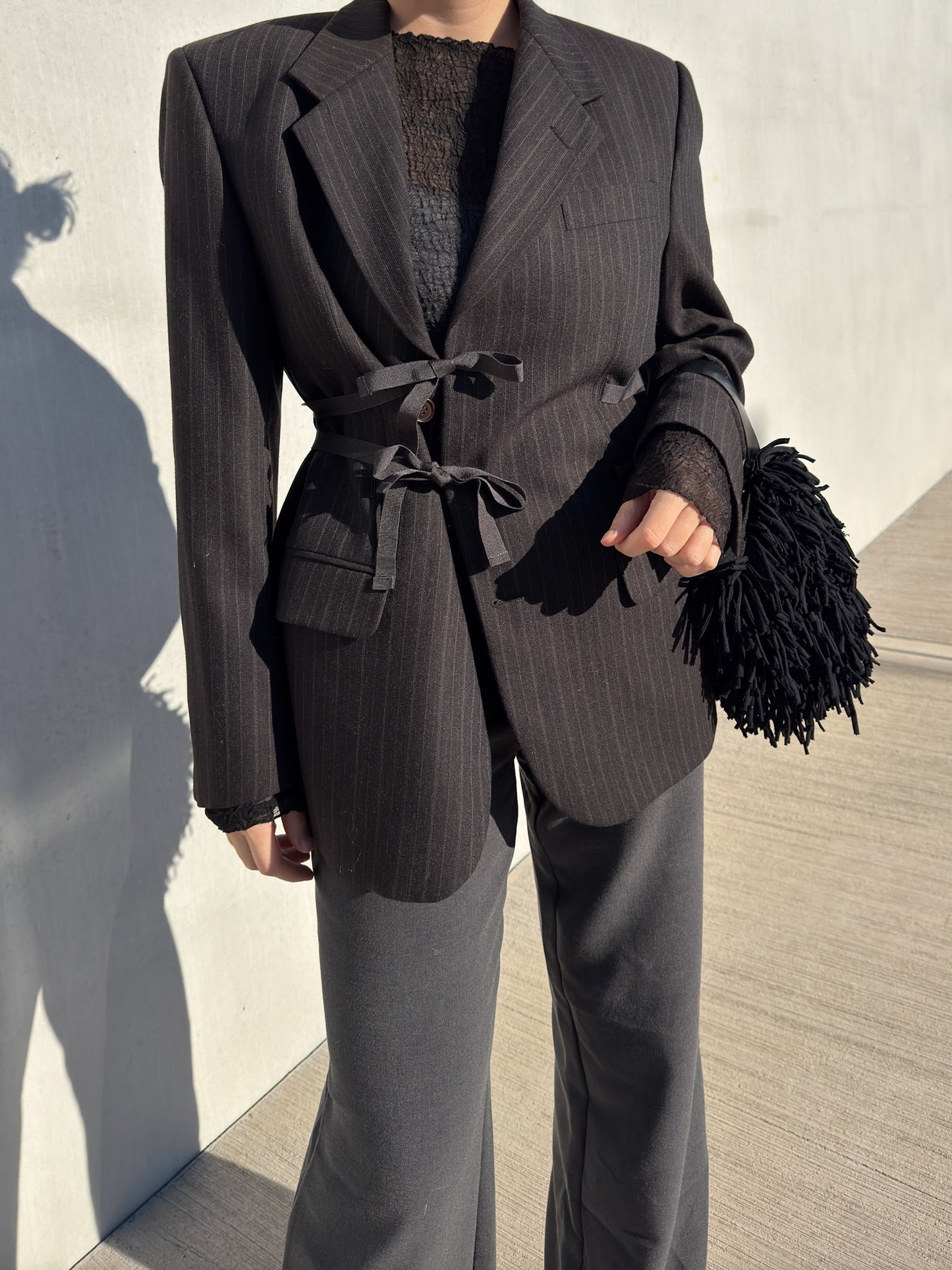 Brando grey pinstriped wool (Vittorio Lorini)