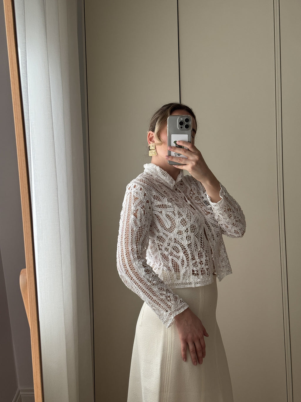 Cotton embroidered shirt