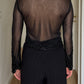 Beads sheer black blouse