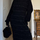 Lambswool, angora and strass black dress