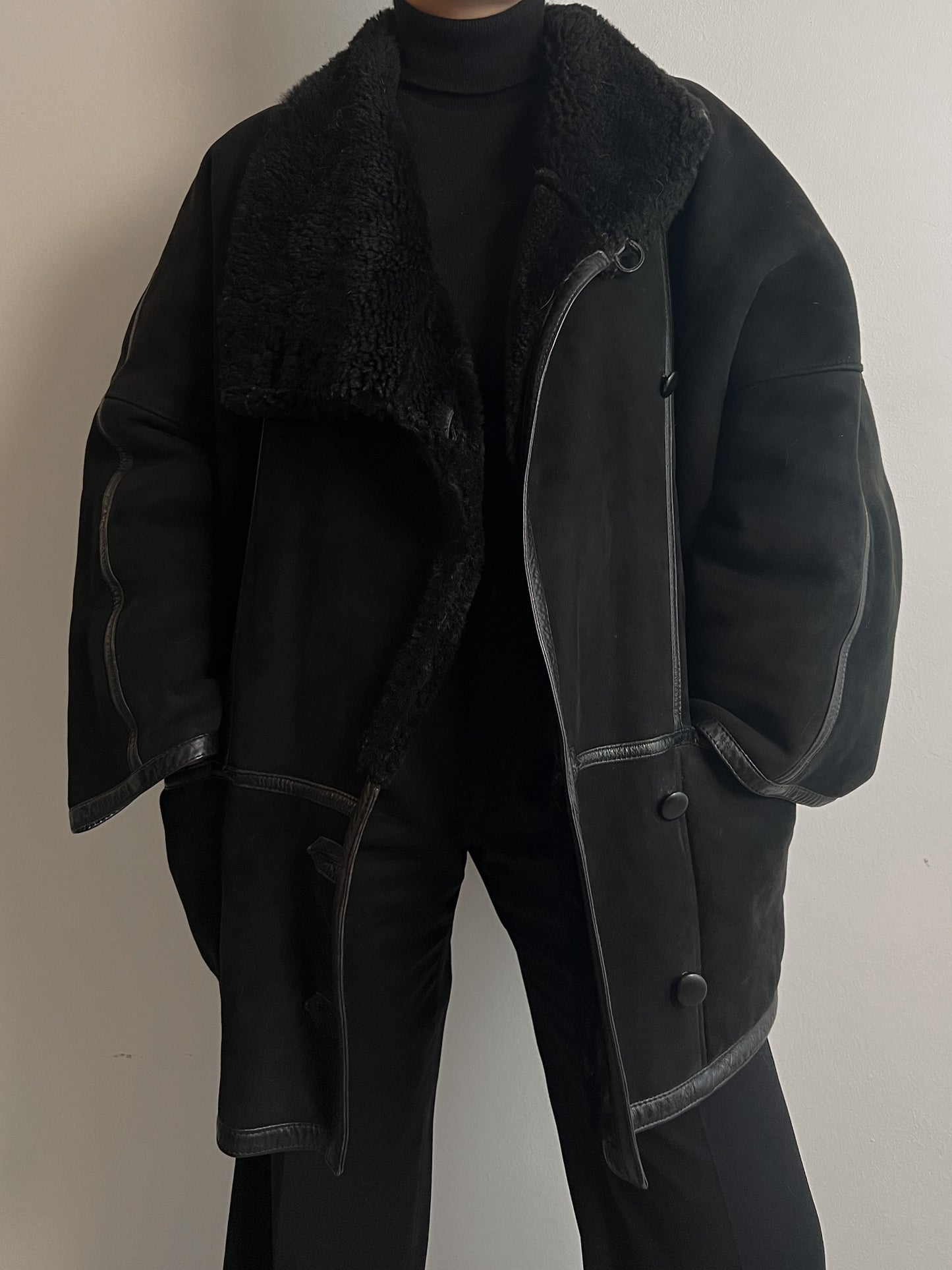 Vintage black Shearling coat