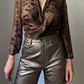 Pure silk brown blouse