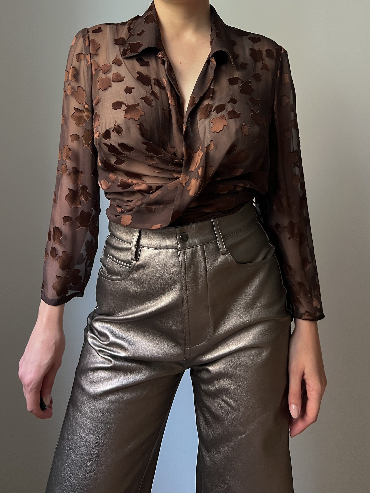 Pure silk brown blouse