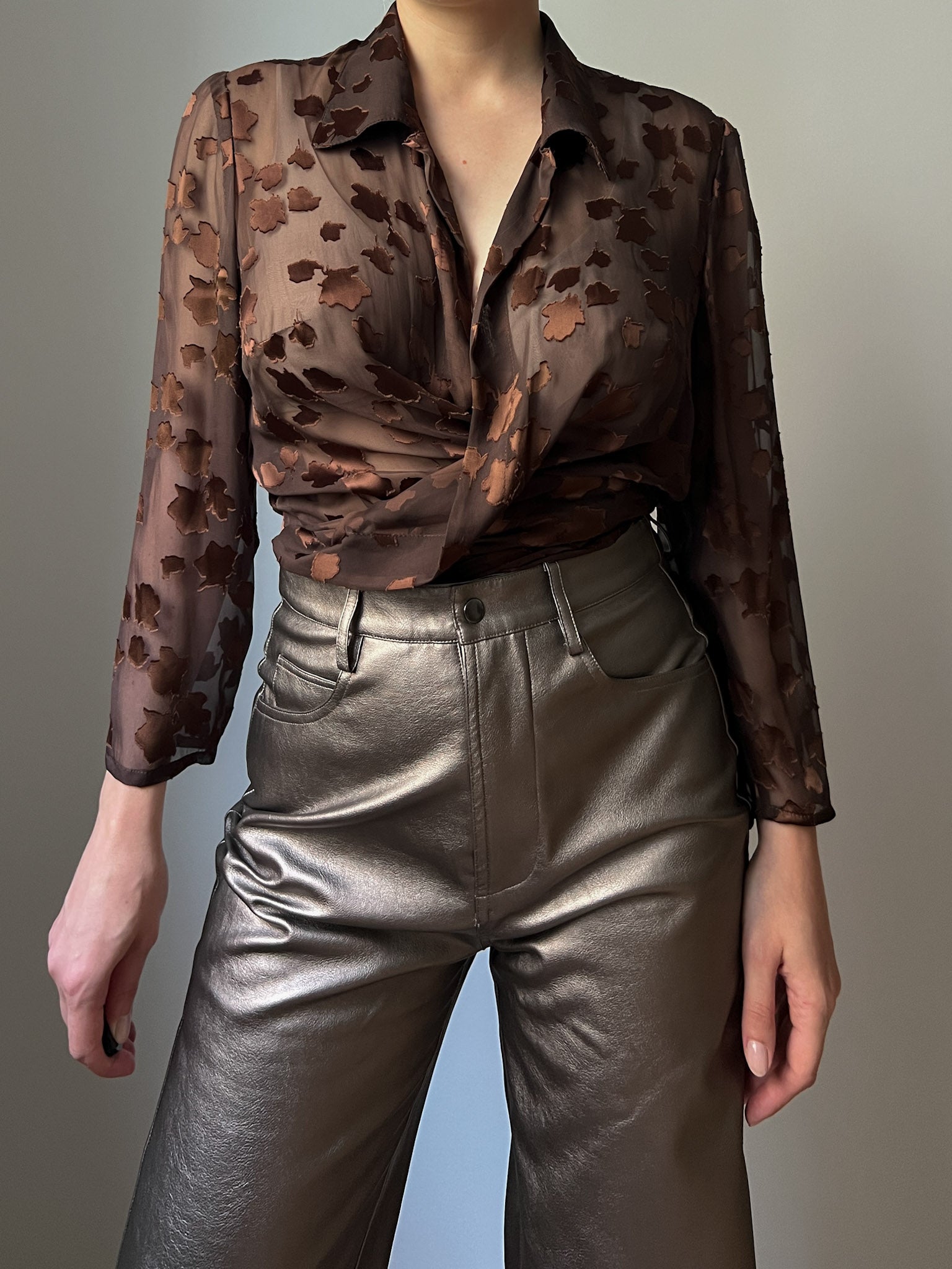 Pure silk brown blouse