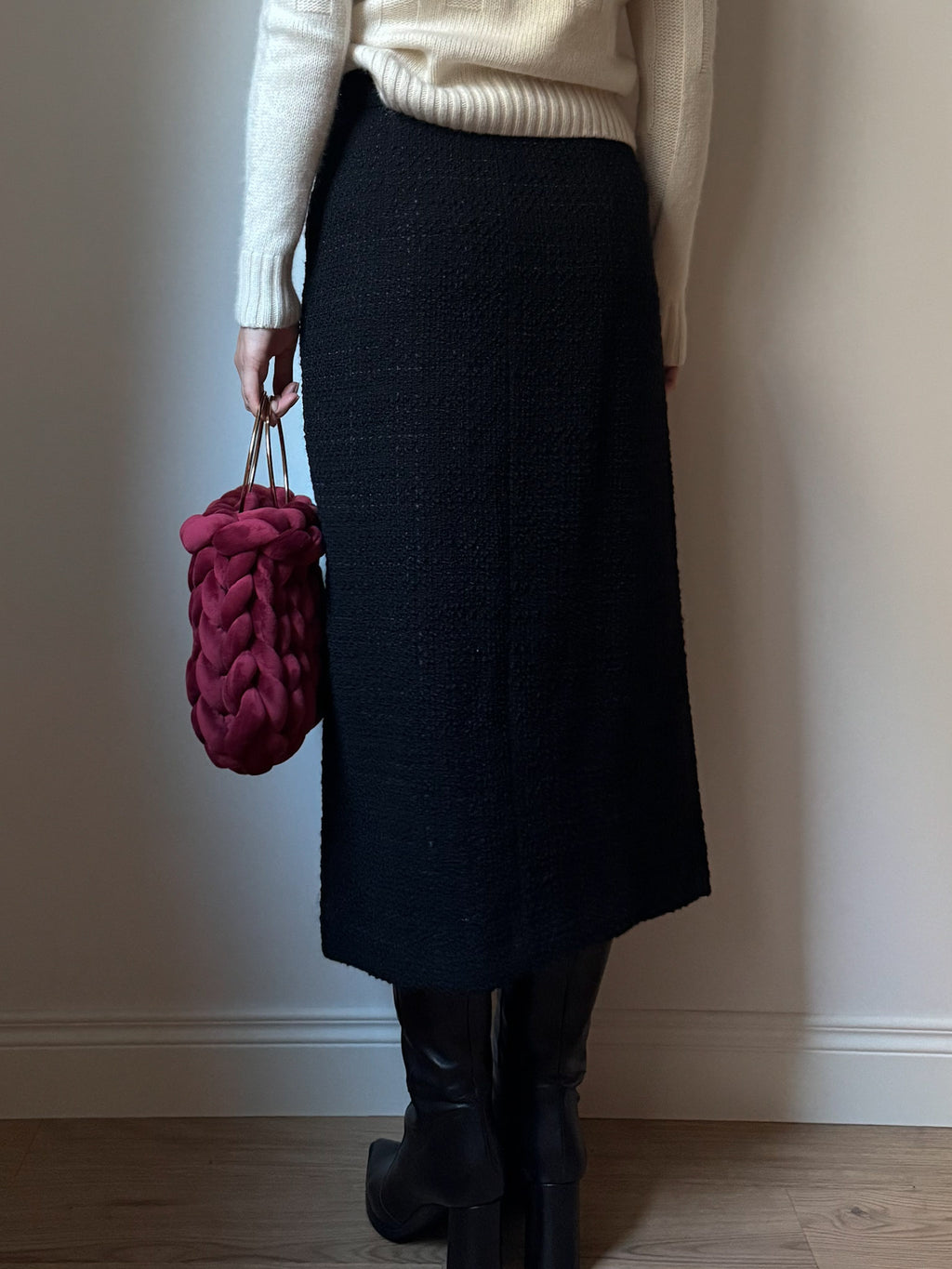 Marella wool blend black skirt