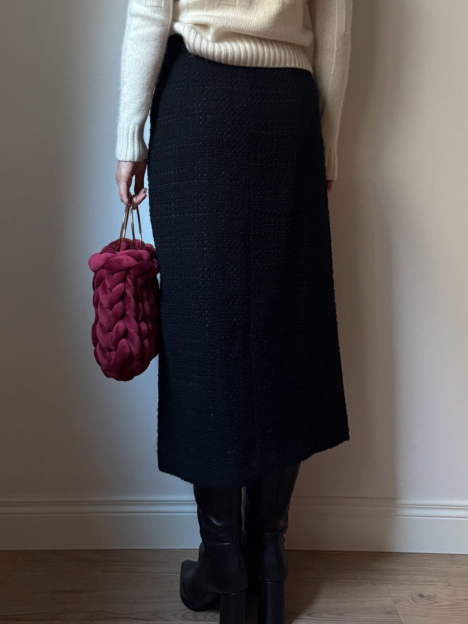 Marella wool blend black skirt