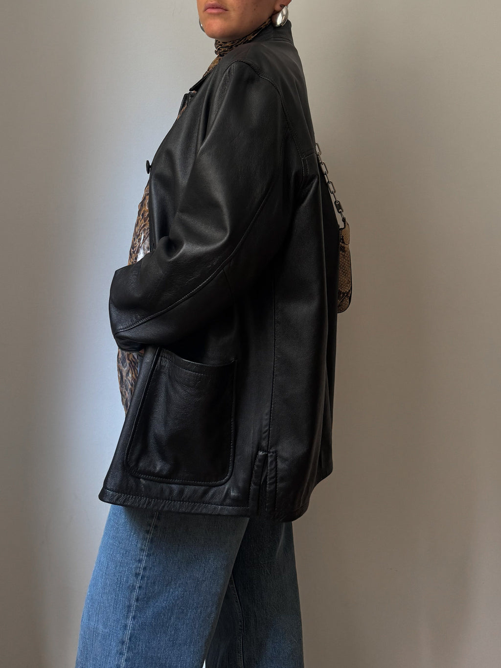 Real leather black jacket