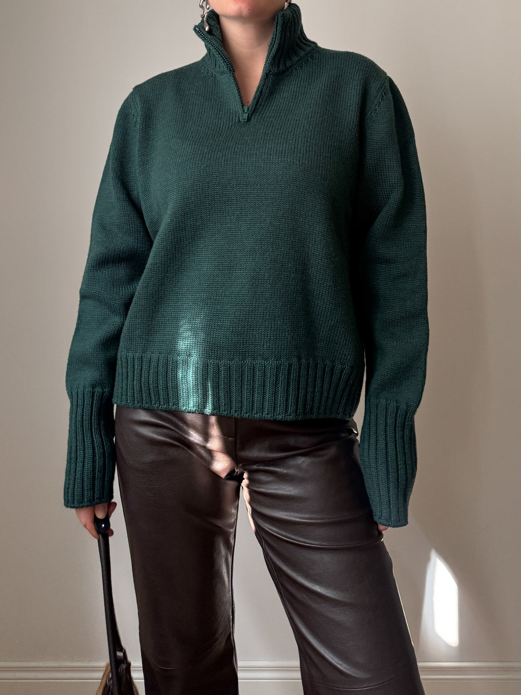 Pure wool green pull