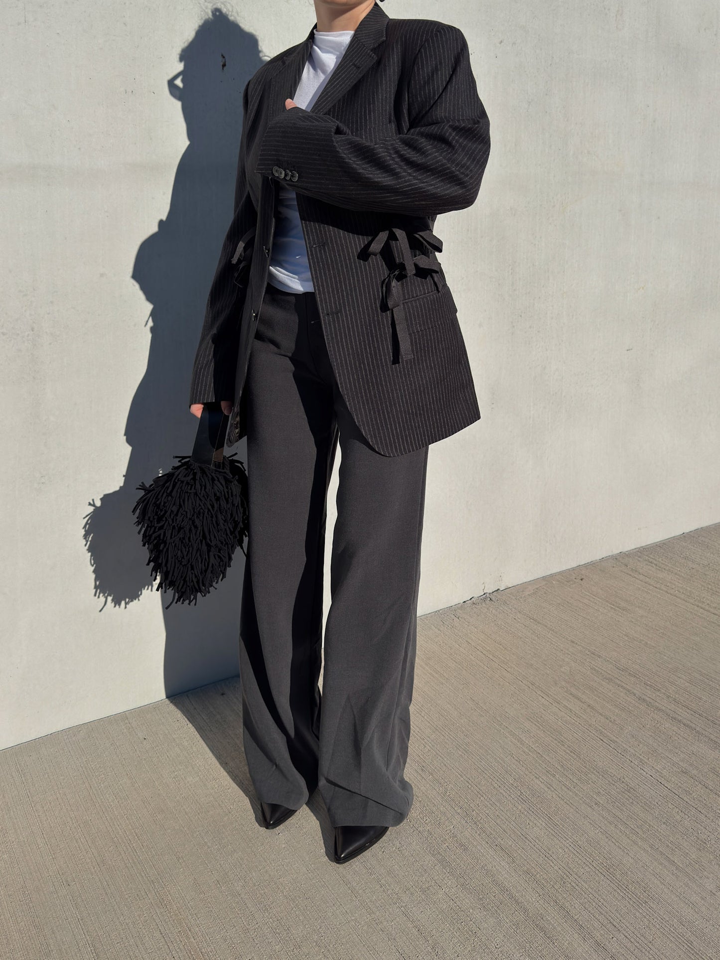 Brando pinstriped anthracite wool (Michael&son)