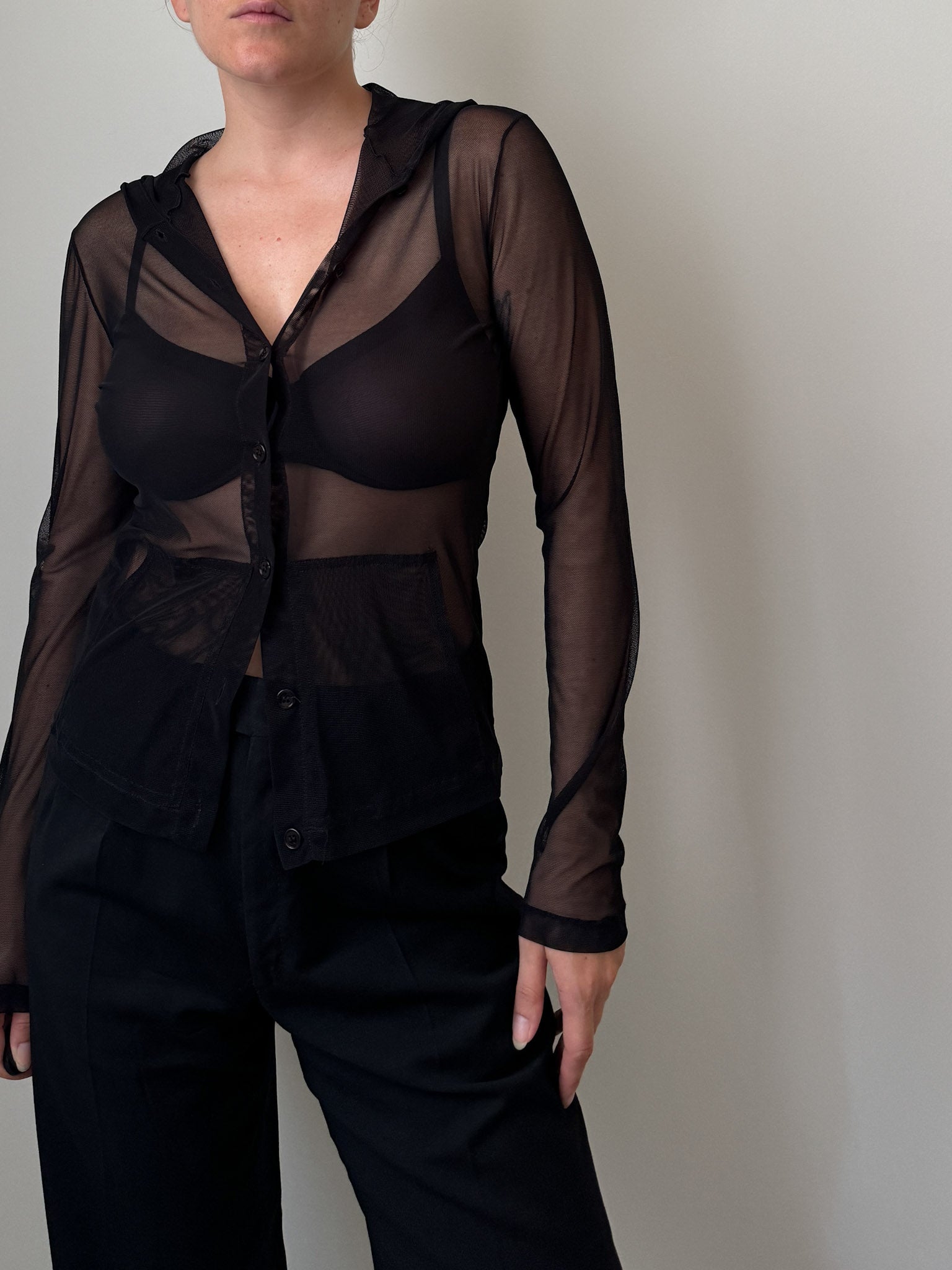 Sheer black top