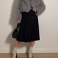 Pure virgin wool black pleated skirt