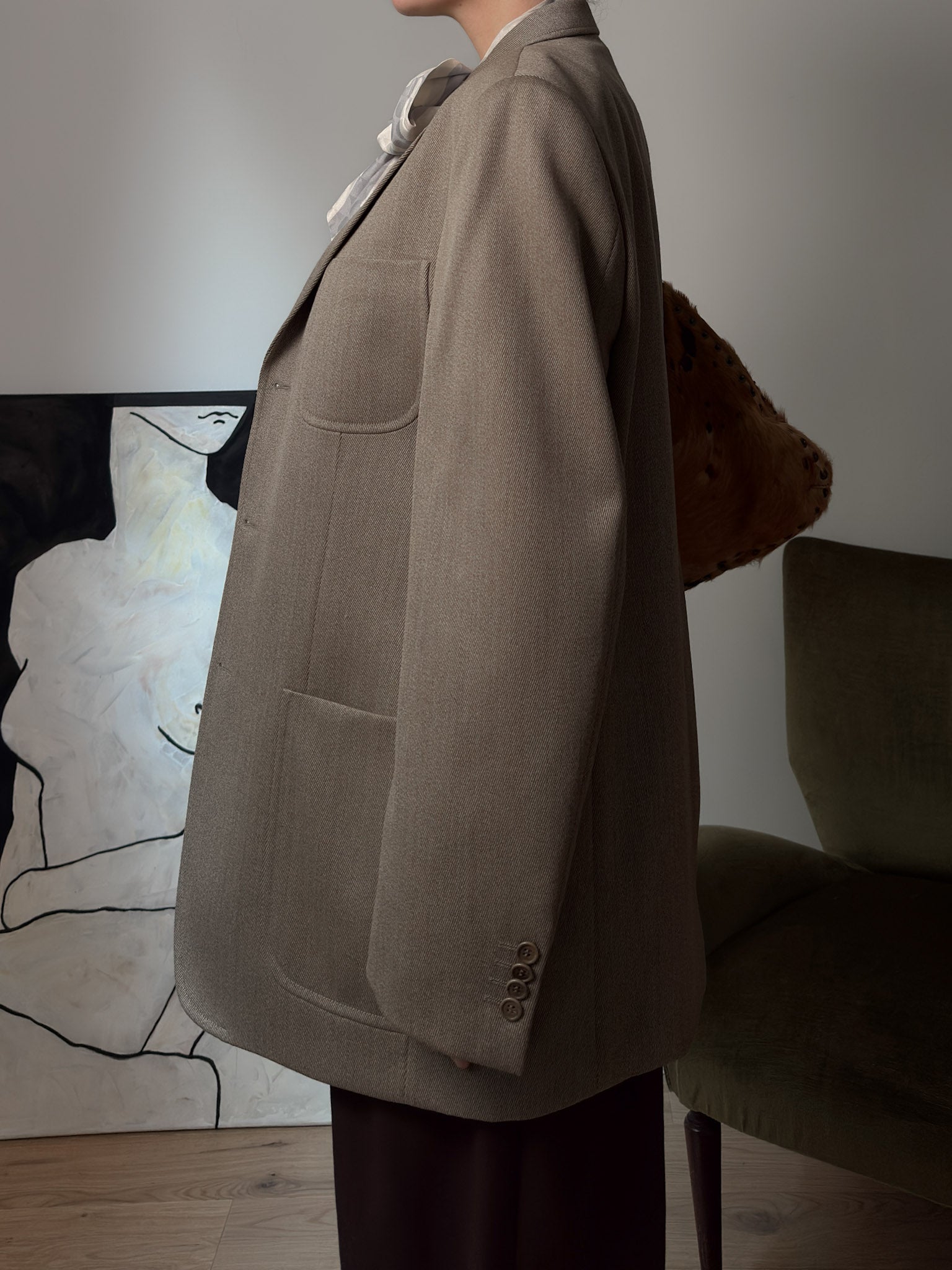 Pure wool sand blazer