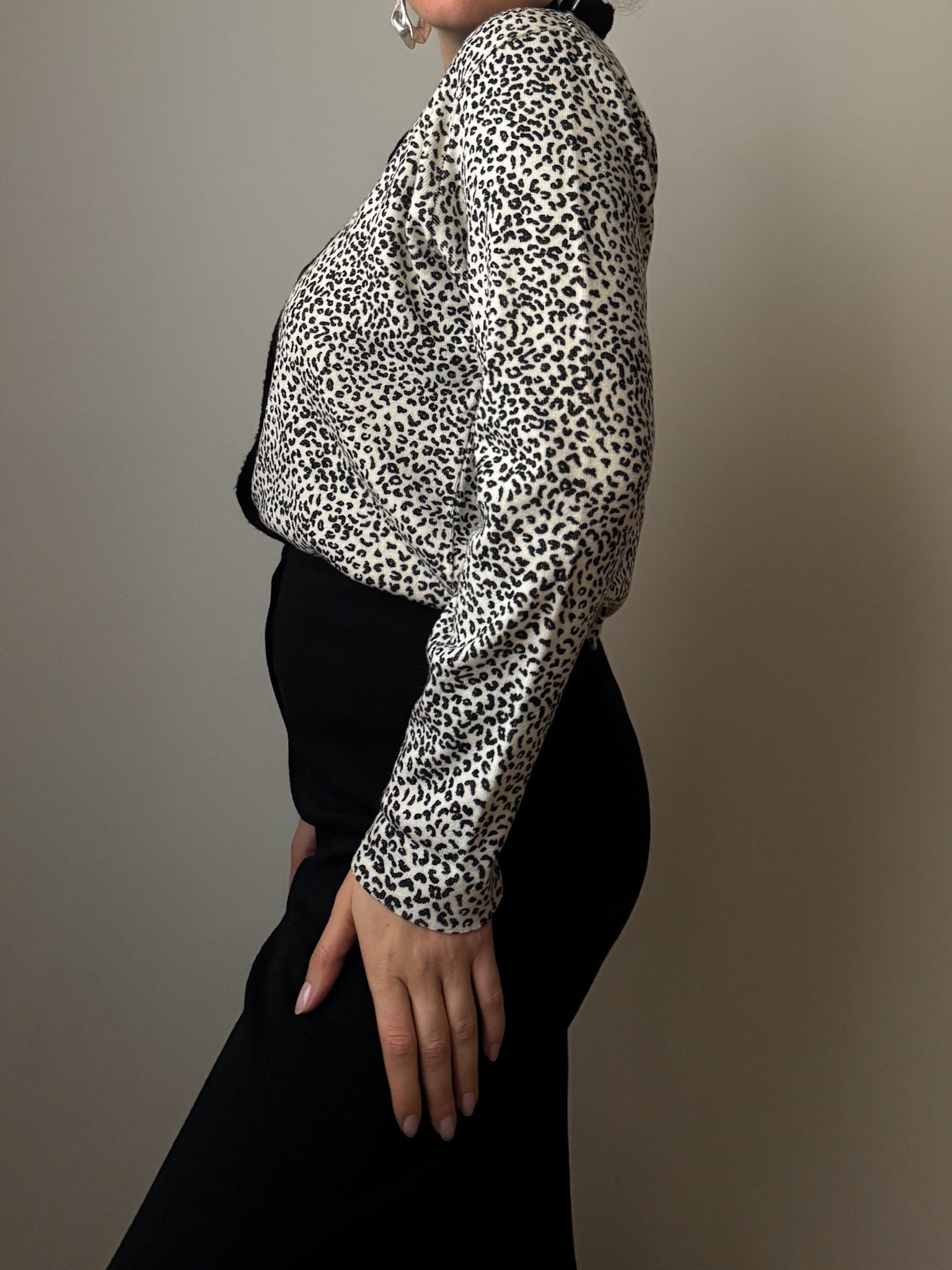 Merino wool animalier cardigan